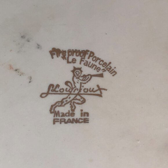 Lourioux Le Faune Birds Round Serving Bowl Casserole Baking Dish France 6.5" - Picture 2 of 12